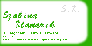 szabina klamarik business card